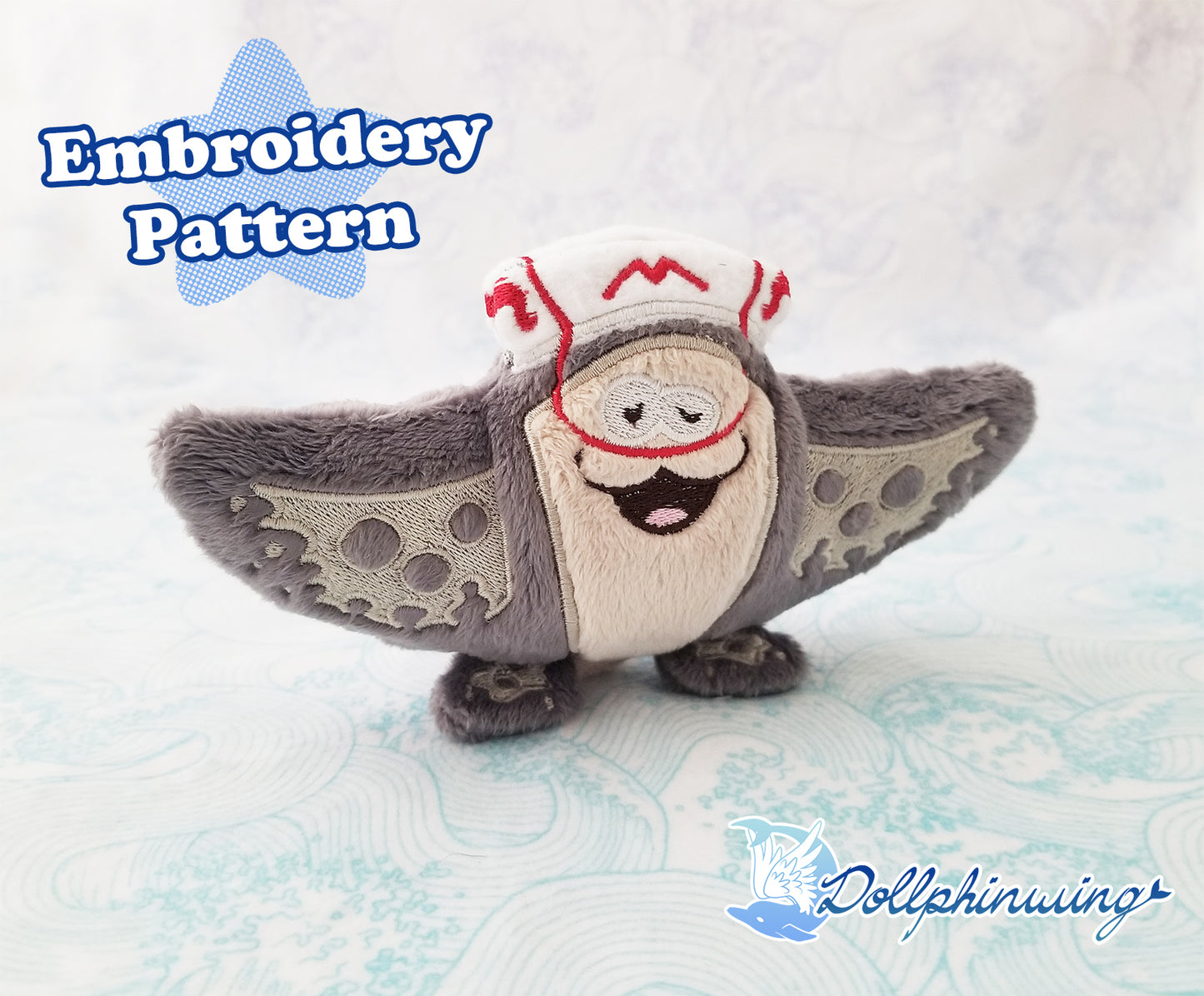 Friendly Manta Ray Embroidery Files