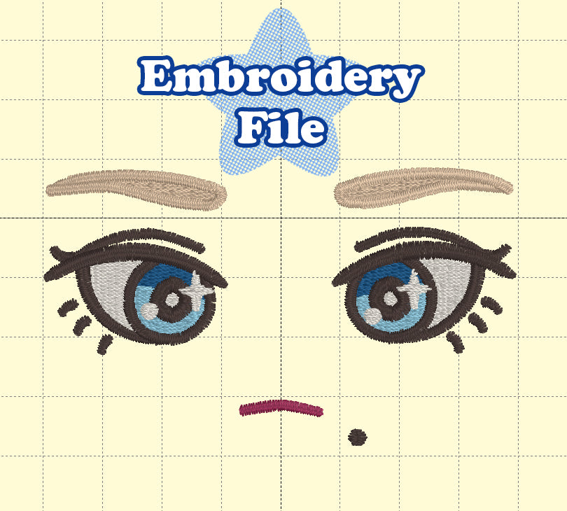 Sullen Anime Face Embroidery File