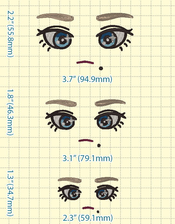Sullen Anime Face Embroidery File