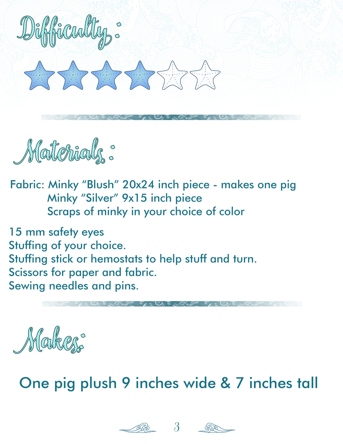 Chubby Pig Plushie Sewing Pattern
