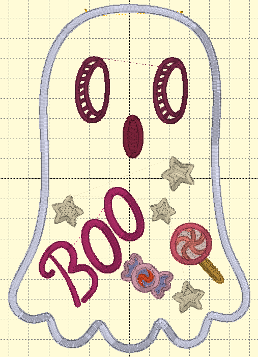 Candy Ghost Embroidery Pattern