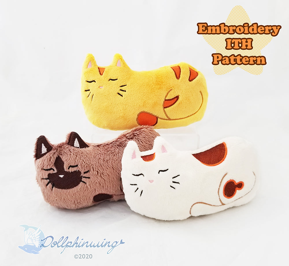 Sleepy Cat ITH Embroidery Pattern