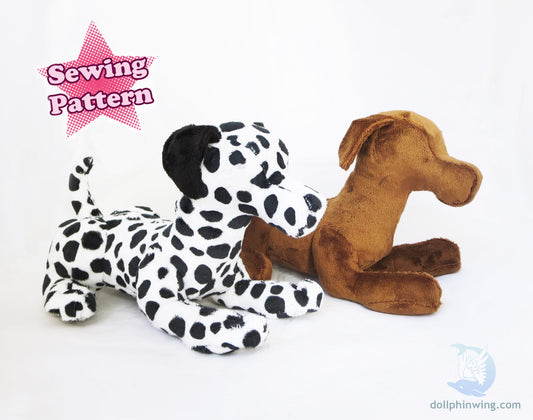 Laying Dog Plushie Sewing Pattern${tags}