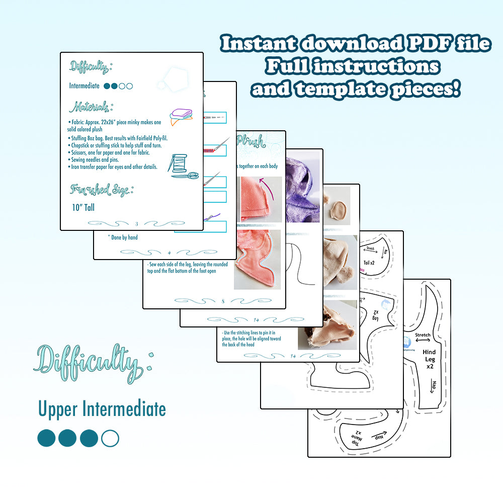 Sitting Cat Plush Sewing Pattern