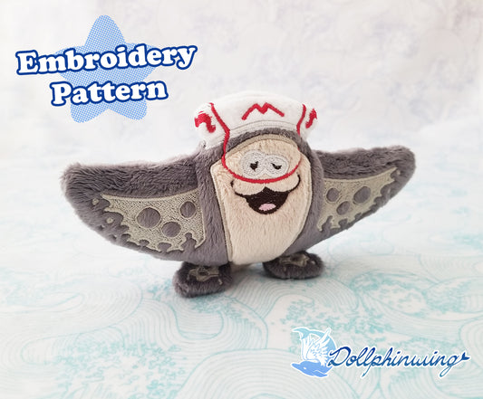 Friendly Manta Ray Embroidery Files