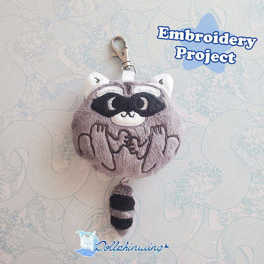 Round Raccoon Plush Embroidery Files