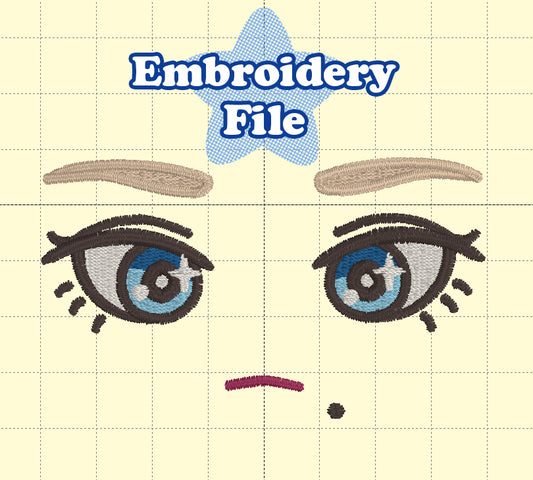 Sullen Anime Face Embroidery File