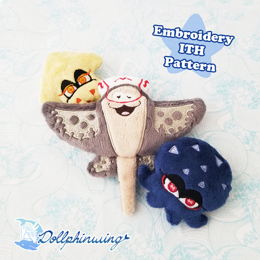 Squid Friends Three ITH Embroidery Pattern