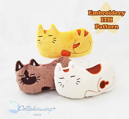 Sleepy Cat ITH Embroidery Pattern