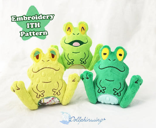 Frog Plush ITH Embroidery Pattern