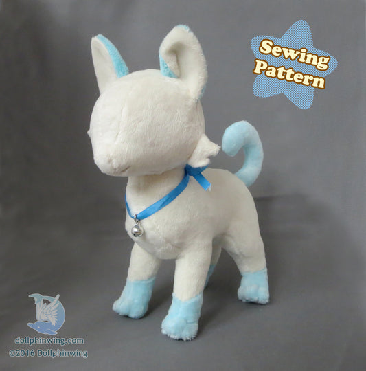 Standing Cat Plush Sewing Pattern PDF
